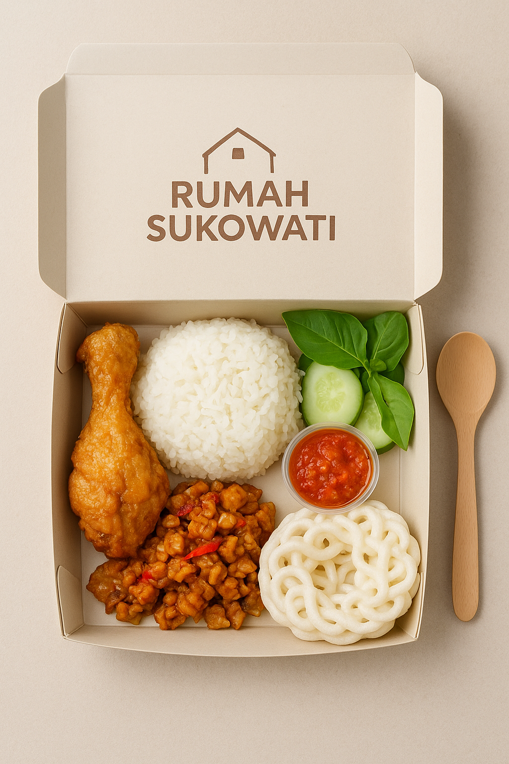 nasi box rumah sukowati paket ayam goreng