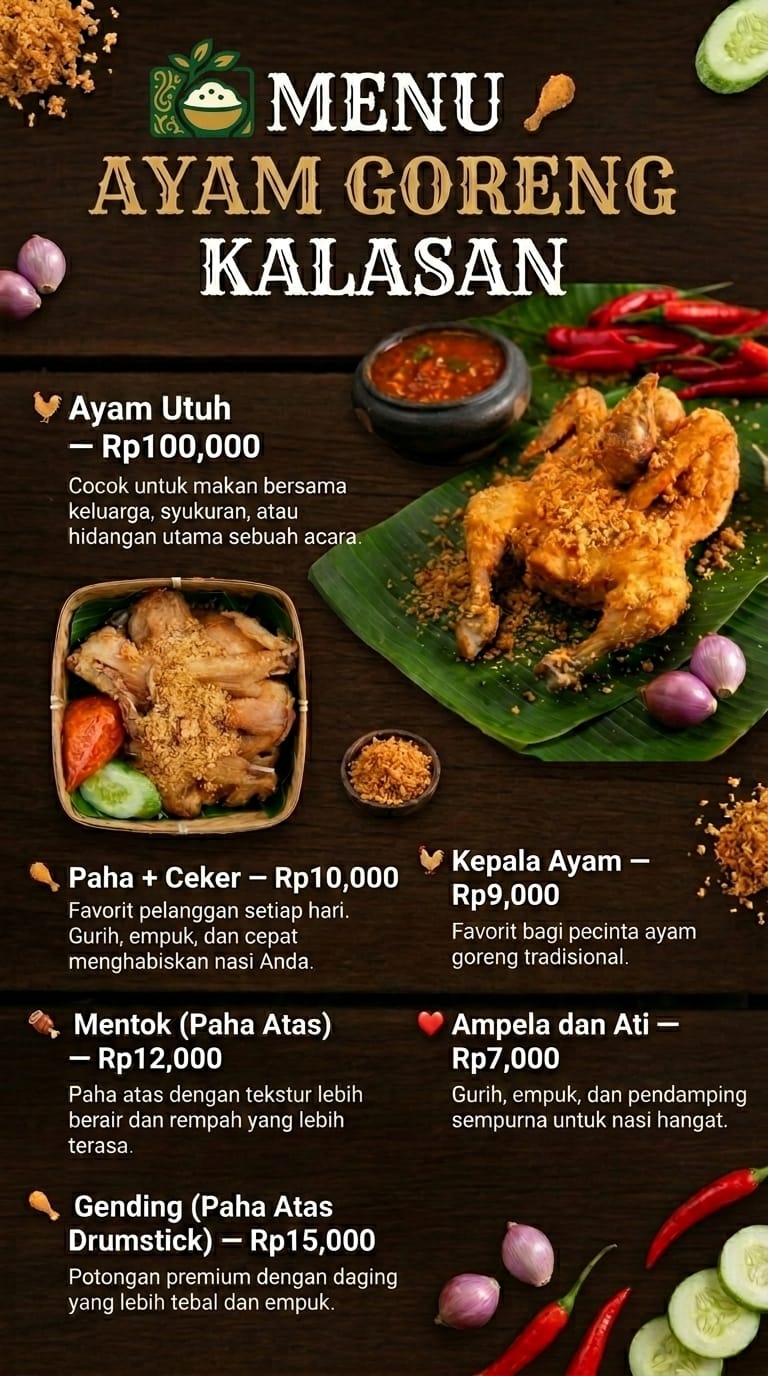 Ayam Goreng Kalasan Enak di Jogja – Warung Sukowati Kalasan